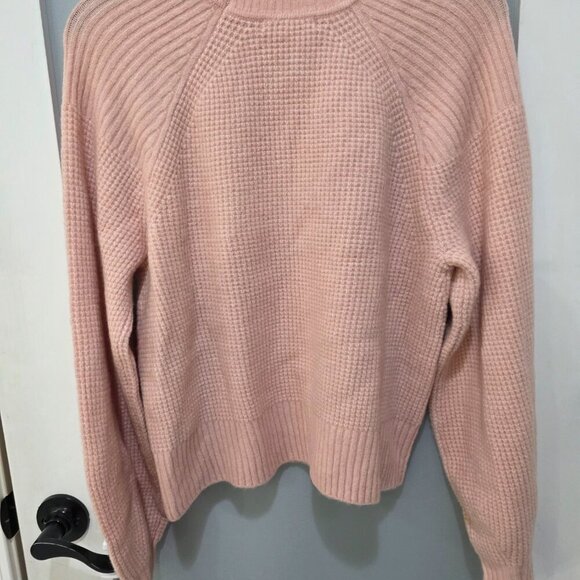 Athleta Womens Merino Wool Puff Sleeve Rib Knit Sweater Pink Size M NWT - Picture 9 of 9